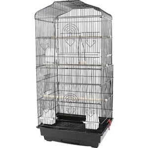 VOLIÈRE - CAGE OISEAU Cage à Oiseaux 46*36*93cm Volière Portable Design pour Perruche Calopsitte Canari 