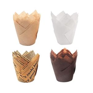 Caissettes de cuisson tulipe en papier de 150 x 150 x 45 mm, de