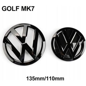 Pack 2 logos Volkswagen VW noir brillant POLO 6R coffre et