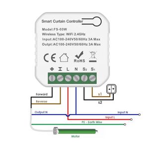VOLET ROULANT Interrupteur,CORUI Tuya WiFi Smart Vie Intelligent Commutateur de Rideau Volet Roulant Stores Moteur - WIFI-2pcs[E]