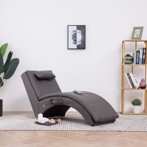 CHAISE LONGUE mengyyshop Chaise longue de massage avec oreiller Gris Similicuir AB281348 92431