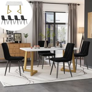 TABLE À MANGER COMPLÈTE Moderne Table à manger avec 4 chaises, ensemble de