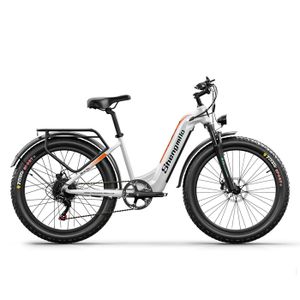 KEQJSK Vélo électrique 1000 W, gros pneus 66 x 10,2 cm, vitesse maximale 50  km/h, batterie amovible 48 V 13 Ah, vélo de neige électrique pour adultes,  dérailleur Shimano 21 vitesses, fourche