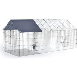 POULAILLER Cage enclos extérieur grillagé 75x180cm pour lapin