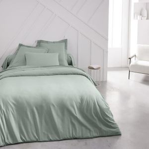 Housse de couette 260x240 vert en coton Leane