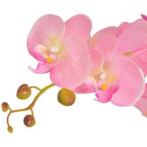 FLEUR ARTIFICIELLE TIP - Fleurs | plantes artificielles - Plante artificielle avec pot Orchidée 75 cm Rose - YOSOO - DX03080