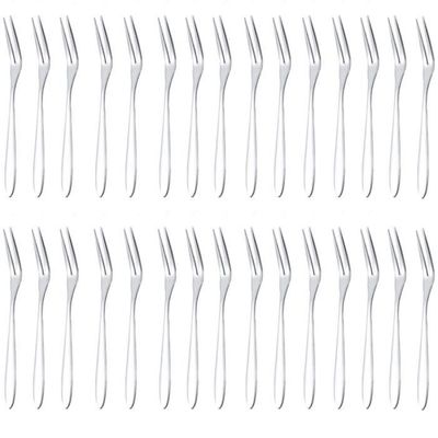 12 Fourchettes à Thé En Inox Doré MEISHA - 14.3 Cm, Pour Apéritifs Et Desserts