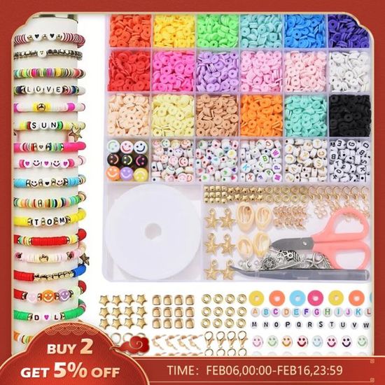 Kit 1580 Perles De Noël Pour Bijoux DIY - Perles Polymère, Lettres, Pendentifs - Pour Bracelets, Colliers, Boucles D'oreilles