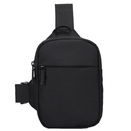 Sacoche Bandoulière Homme étanche - 21x14x4 Cm, Légère, Idéale Rando, Vélo, Voyage (Noir)