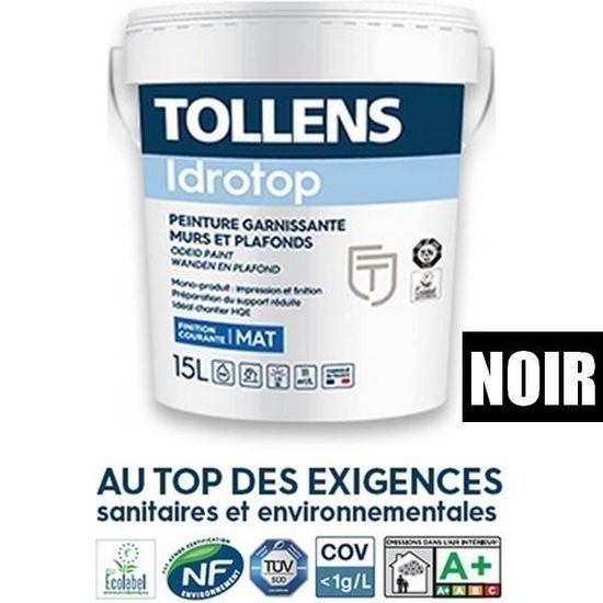 Peinture Professionnelle Tollens Idrotop Mat Noir