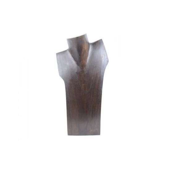 Déstockage Buste Cranté Présentoir à Collier en Bois Rouge 40cm