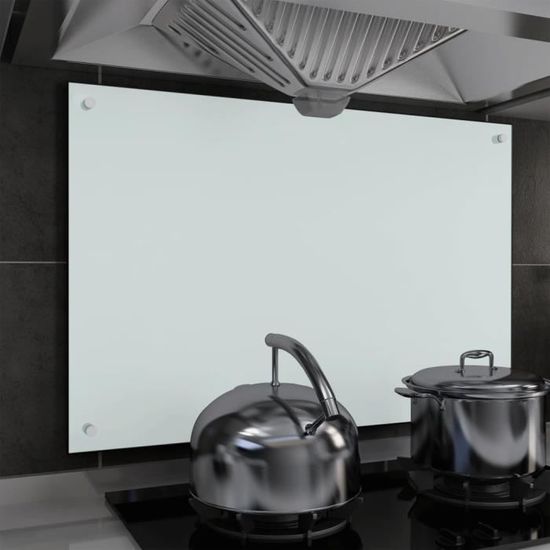 973383Haut de gamme® Dosseret de cuisine Crédence Cuisine - FOND DE HOTTE - Blanc 90 x 60 cm Verre trempé