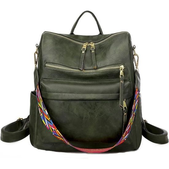 Sac Décontracté Quotidien Sac à Dos Femme EVEOUT 3 En 1 - Faux Cuir étanche - 25x11x29 Cm - Sac Journée Et Voyage Sac Journée Scolaire Voyage