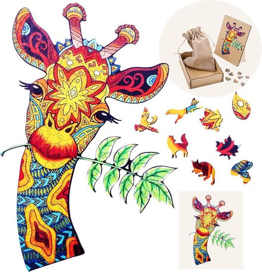 Puzzle en Bois - ENGELHART - Lion A4 - 161 pièces - Formes uniques