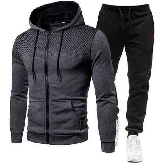 Survêtement 2 Pièces Homme - Sweat à Capuche + Pantalon - Polyester - Printemps/automne