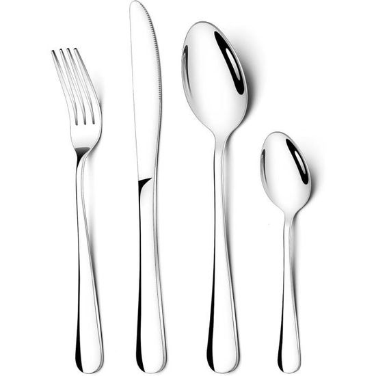 Set De Couverts RETON 24 Pièces Or - Acier Inoxydable, Pour 6 Personnes, Lave-vaisselle