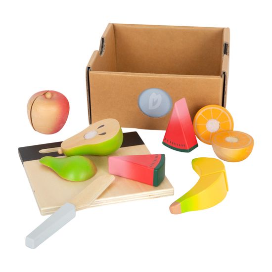 DMZK Fruits Et Légumes à Couper En Bois - Jeu D'imitation Cuisine Pour Enfants 2 Ans Et Plus, Avec Velcro