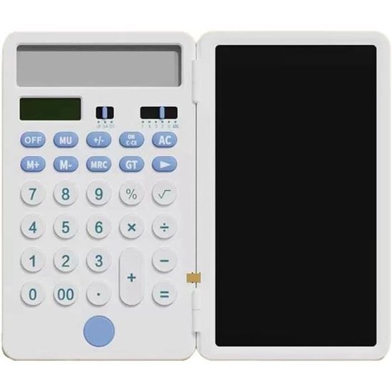 Calculatrice Avec Tablette Effaçable – 10 Chiffres, écran Grand, Double Alimentation Solaire + Pile | Pour Bureau, école, Maison - 2