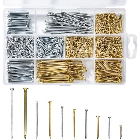 Clous à Tête Assortiment de Clous Clous Dorés pour le Bois 30mm 20mm