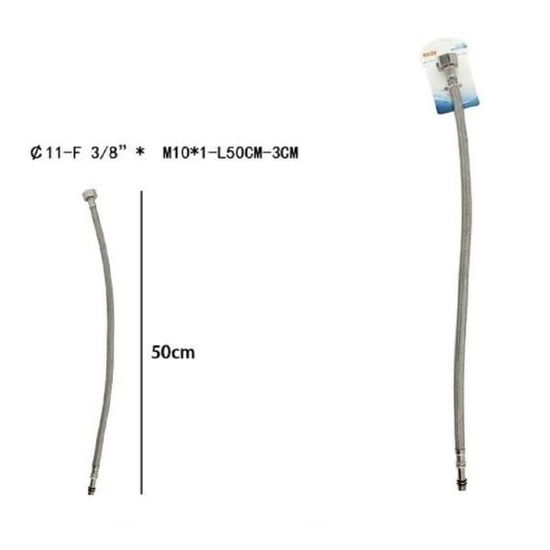 Xcel Home 2 Connettori Per Rubinetto M10 X 1/2 (100 Mm), 10 Lunghezze, Coppia Di Tubi BSP Per Cucina/Lavabo Monoblocco Miscelatore, Tubi Flessibili In Acciaio Inossidabile - Foto 4