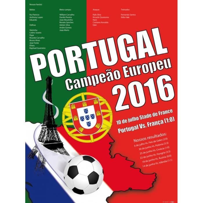 Poster Reproduction Football Portugal Campeao Europeu Champion D Europe 2016 80 X 60 Cm Achat Vente Affiche Poster Poster Reproduction Football Cdiscount