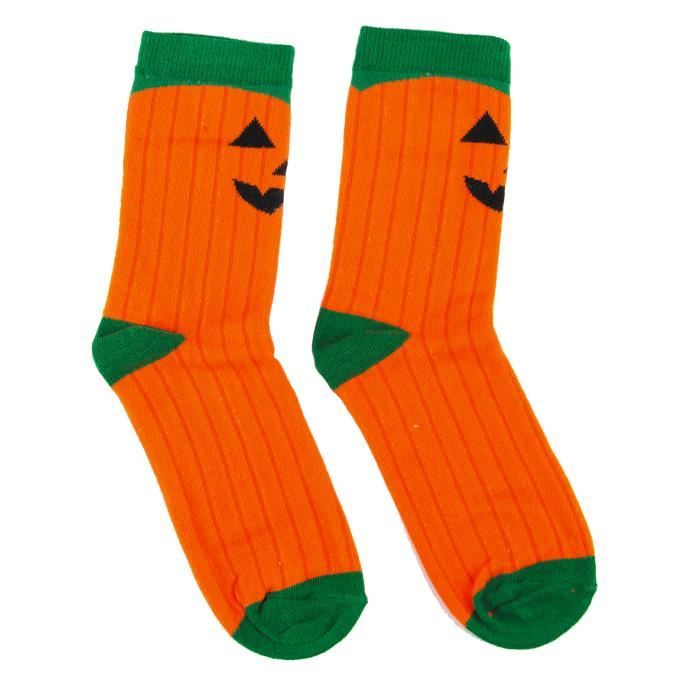Chaussettes citrouille effrayante - Orange