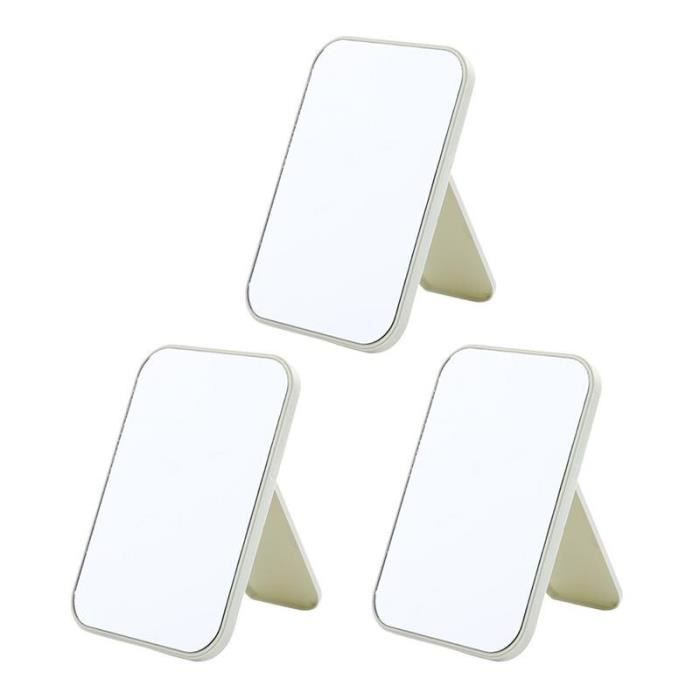 3 pièces pliable verre maquillage miroir support pliant carré cosmétiques Portable main miroir support pour table salle de bain