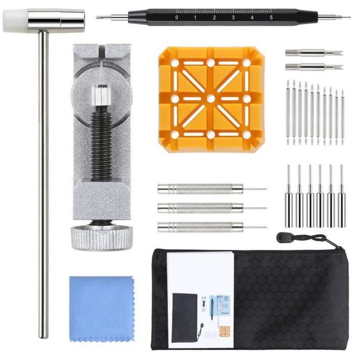 Montre Outil De Réparation Kit D'outil De Réparation De Montre En Métal Pour Ajuster Bracelet Et Changer Piles (29 Pcs/Kit)