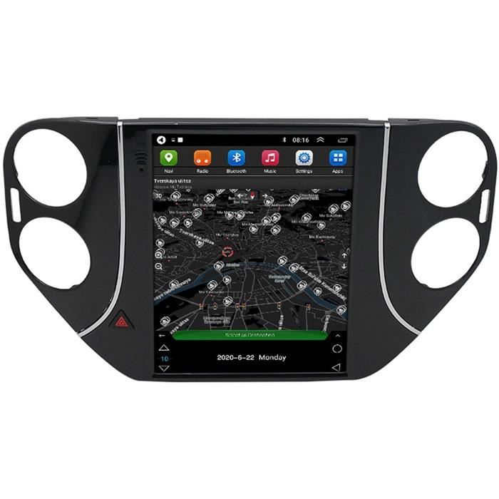 AUTORADIO JALAL Lecteur multimédia de Voiture Écran Tactile Double Din pour VW Tiguan (écran Vertical) Auto294