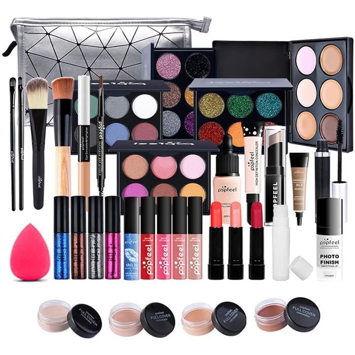COFFRET DE MAQUILLAGE LEAMALLS 37 Pcs Palettes de Maquillage Professionnel Malette Maquillage Palette Coffret Paupière 39