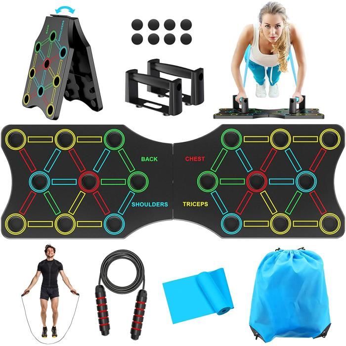 19 en 1 Push Up Board Jointif Planche Panneau Multifonctionnelle Équipement Professionnel de Fitness Musculation Physique à Maison