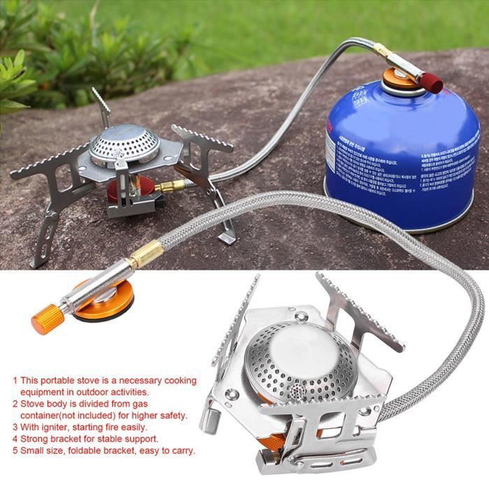 Brûleur à gaz de pique-nique extérieur portatif 3500W pliable sac à dos Camping Mini poêle en métal