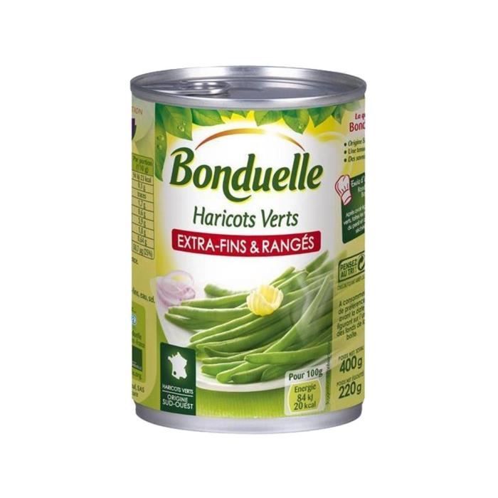 Bonduelle Haricots Verts Extra Fins & Rangés 400g (lot de 10)