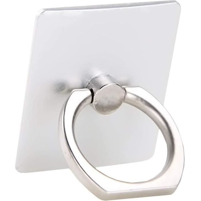 CABLING®Anneau Support de Téléphone Bague Grip de Téléphone de Voiture Rotation en Métal pour Coque Smartphone argent