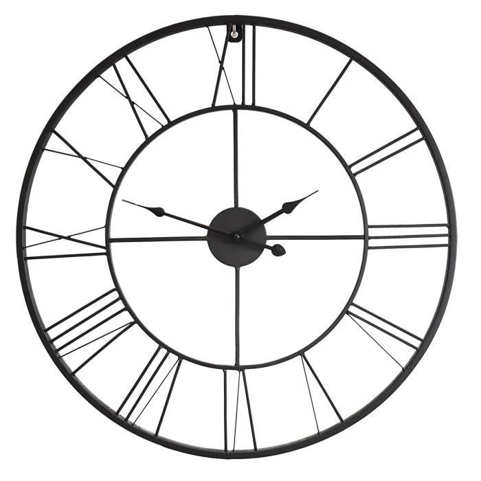 Horloge murale atelier Métal D80 X 4,5cm - Noir