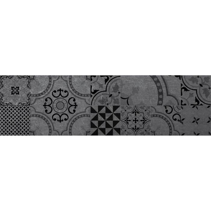 Crédence adhésive en alu imitation Métal - L. 20 x l. 90 cm - Noir