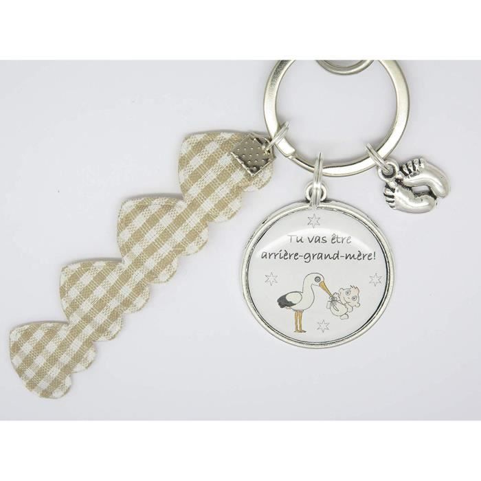Portes Clés Personnalisable ou Bijou de Sac Cadeau Original pour Annonce Grossesse Arrière Grand Mère Grand Maman