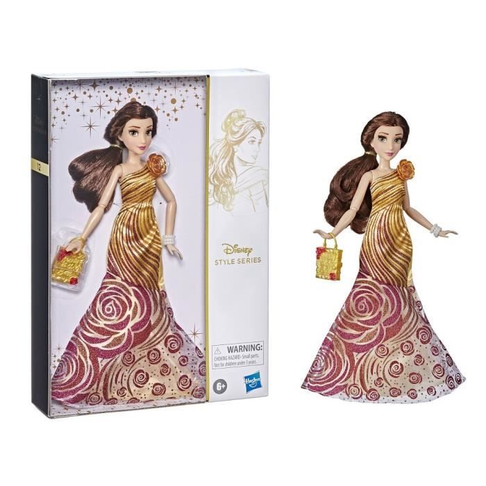 DISNEY PRINCESSES - Style series - Poupée mannequin Belle au style contemporain avec tenues et accessoires - dès 6 ans