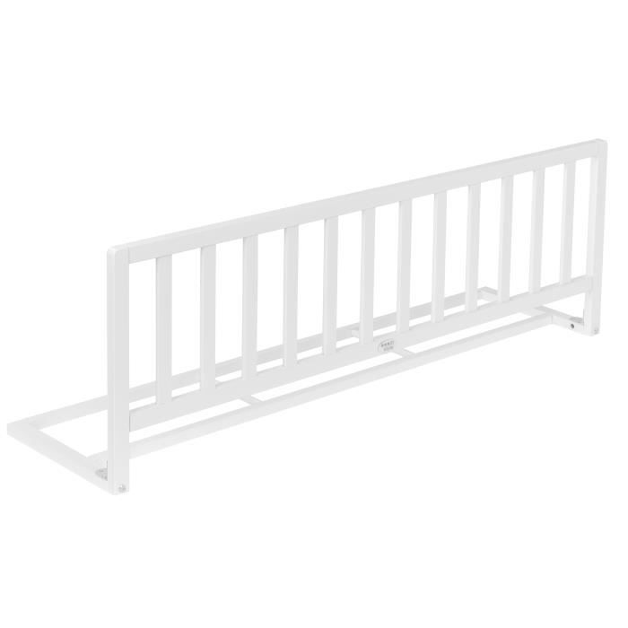 Barrière de lit ib style® PINO - Barrière bébé en bois - Barrière de Sécurité pour Lit - 120 cm blanc