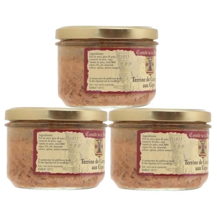Lot 3 Terrines Cèpes 180g - Comte de la SEYNIE