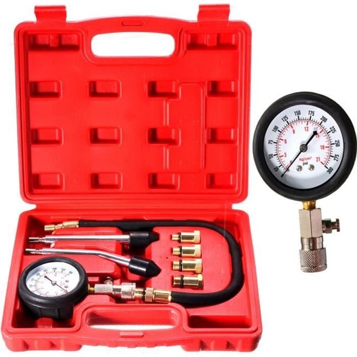 Kit Outil Vérificateur Testeur Compression Pression Manomètre Moteur D'essence
