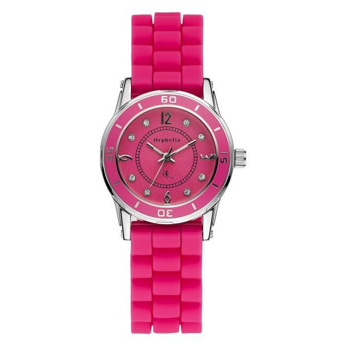 ORPHELIA - Montre Femmes - Quartz - Analogique - Bracelet en Silicone - Rose - 122-1712-77