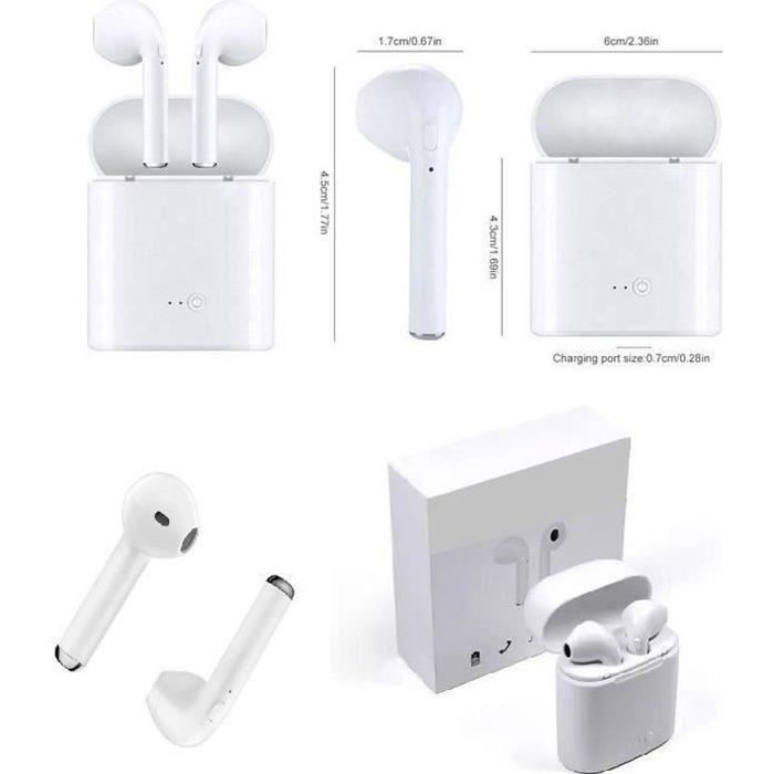 Ecouteur sans fil + kit pieton + micro ozzzo blanc pour Apple iPhone 11