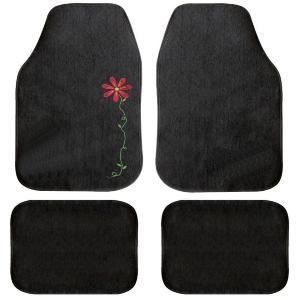 Tapis de Sol voiture motif flower universels 4 piéces