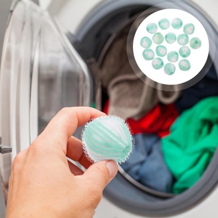 1 lot de 16 boules de lessive pour machine à laver, ramasse-peluches, de lavage (vert) LAVE-LINGE
