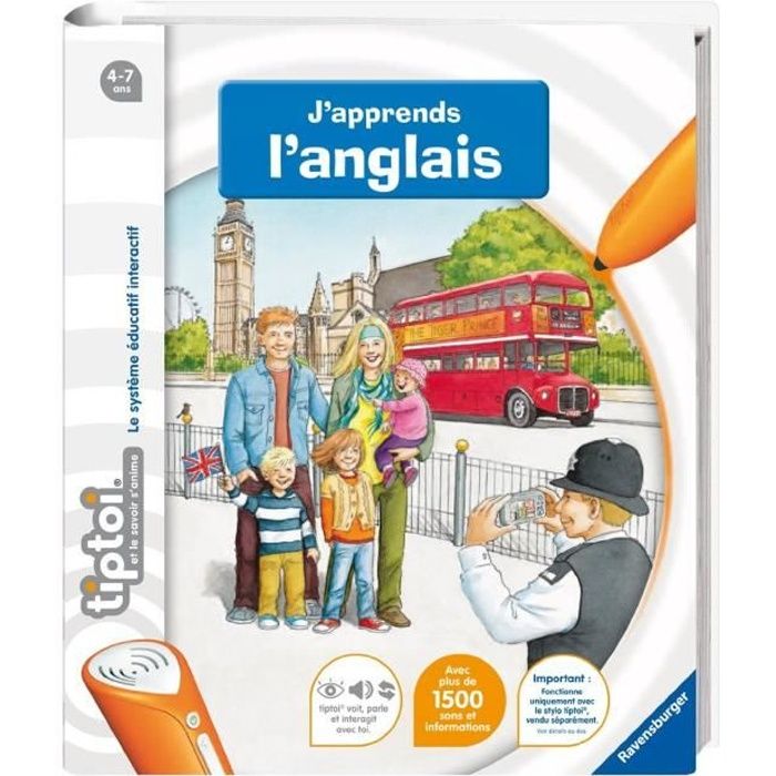 tiptoi® - J'apprends l'anglais - Ravensburger - Livre électronique éducatif - Dès 4 ans - en français