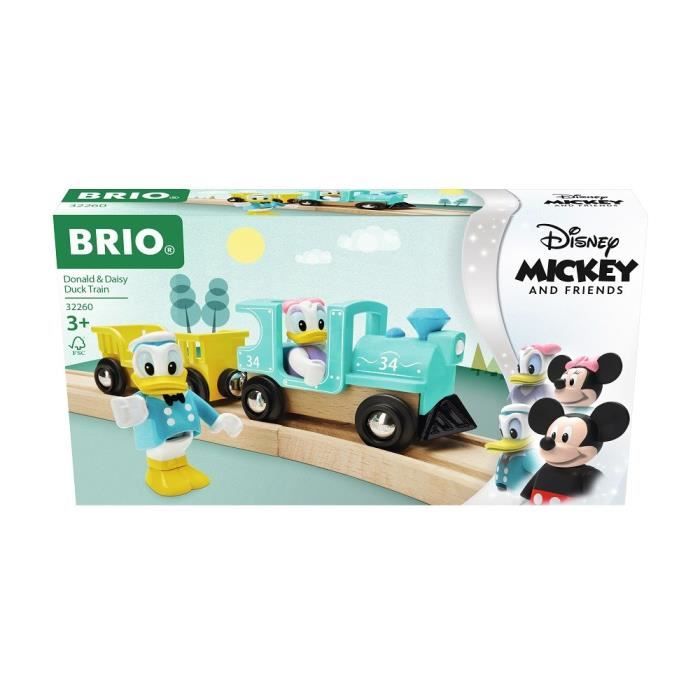 DISNEY Brio Train de Donald & Daisy Duck - Train sans pile pour circuit de train en bois - Ravensburger - Dès 3 ans - 32260