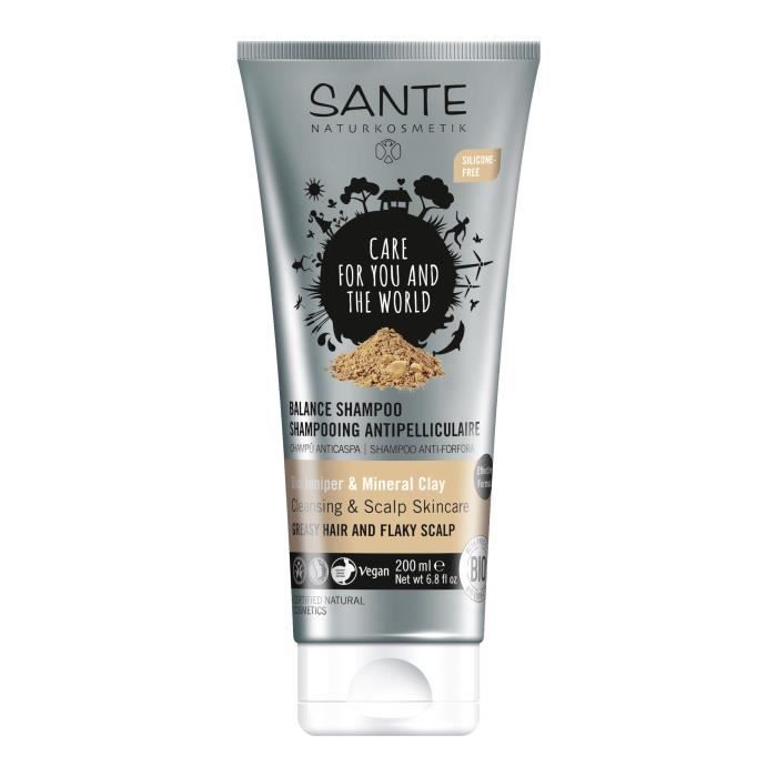 SANTE Shampooing Lava Power Argile blanche - Anti-pellicules - 200 ml