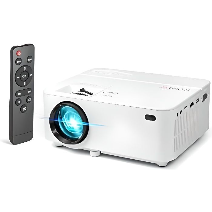 Technaxx Mini LED Beamer TX-113, Mini Vidéoprojecteur LED portable avec lecteur multimédia (Résolution native: 800x480 pixels)