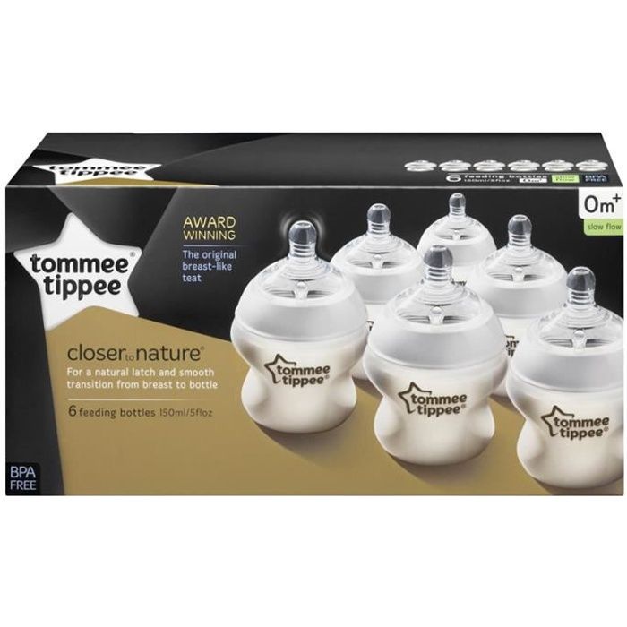 Lot de 6 biberons 150ml Tommee Tippee